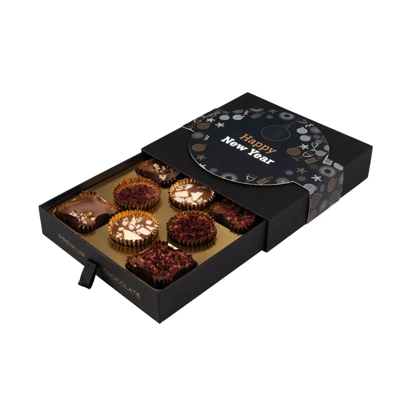 Pralines Gold Cups – Luxe Nieuwjaarschocolade in Stijlvol Doosje