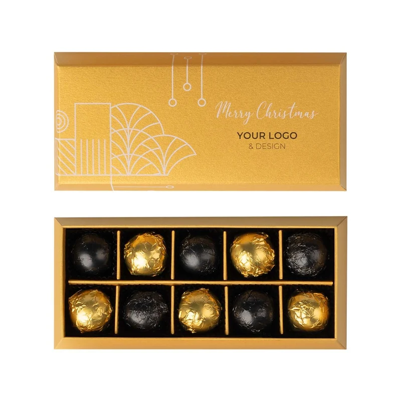 Ounce Golden Spheres – 10 Gouden Pralines in Luxe Cadeaudoos