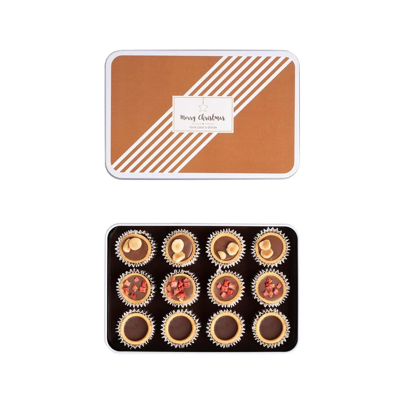 Biscotti Pralines – 12 Koekjespralines in Luxe Herbruikbaar Blik