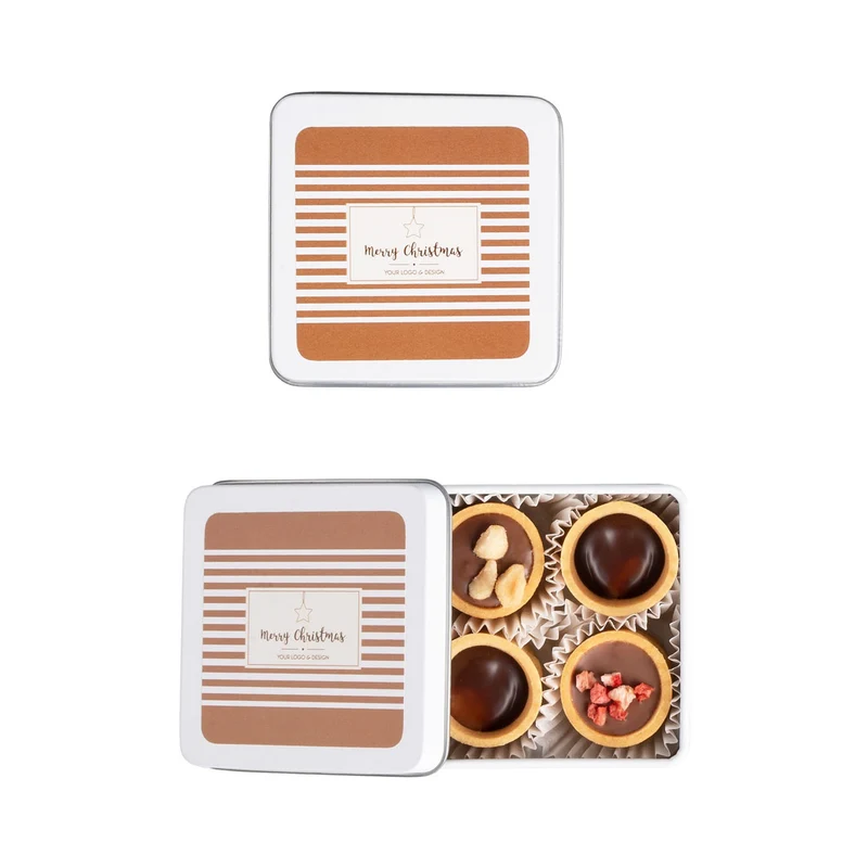 Biscotti Pralines – 4 Luxe Koekjespralines in Herbruikbaar Blik