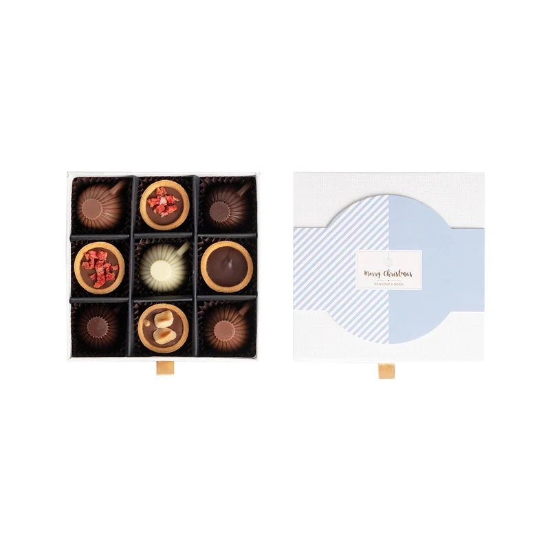 Chocofino Biscotti Collection – 9 Pralines in een Luxe Cadeaudoos