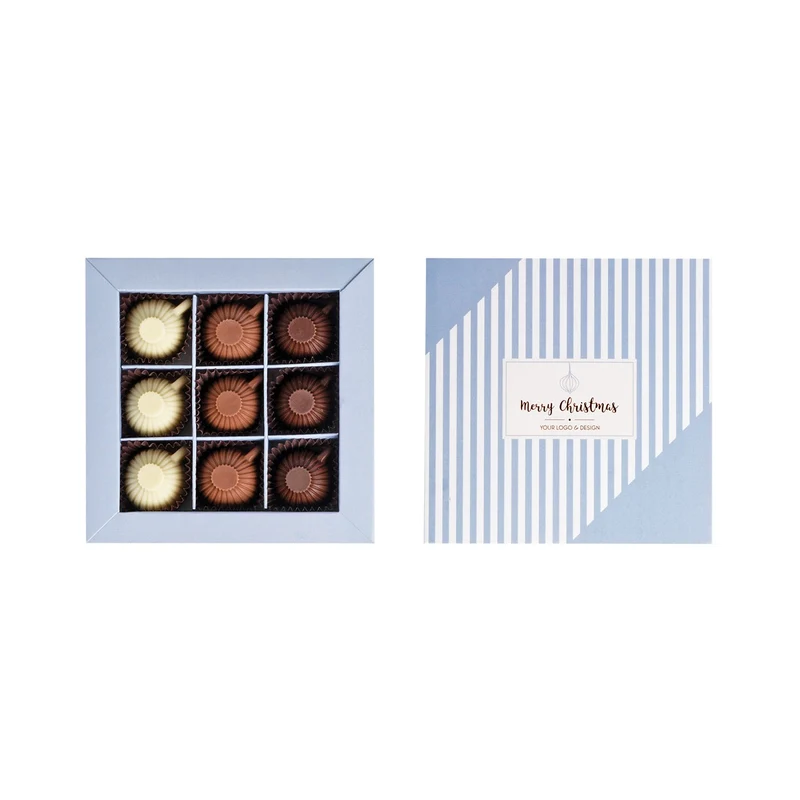 Chocofino Collection – 9 Ambachtelijke Pralines in Luxe Eco-Verpakking