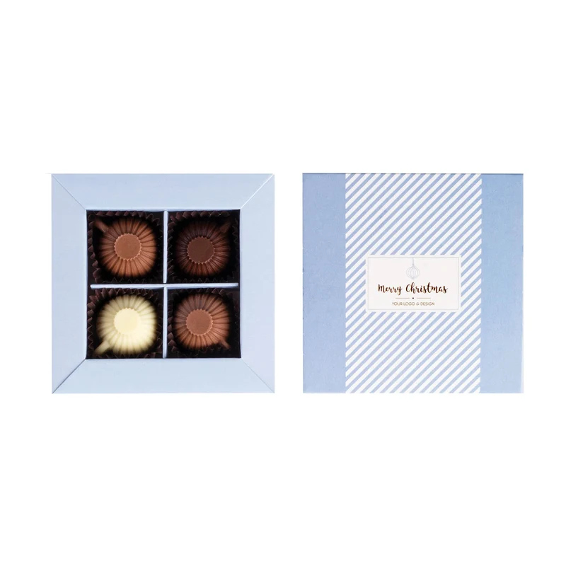 Chocofino Collection – 4 Luxe Pralines in Biologische Verpakking