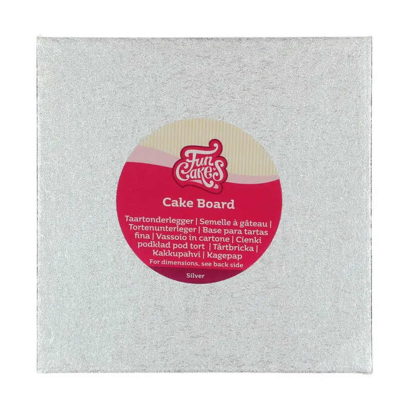 FunCakes Cake Board Vierkant 20 x 20 cm Zilver