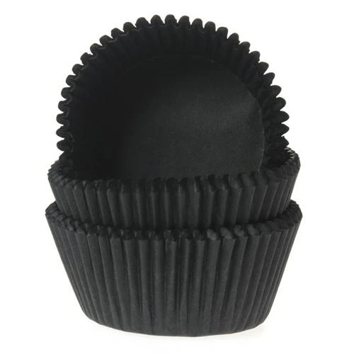 House of Marie Baking Cups Zwart 48 stuks.