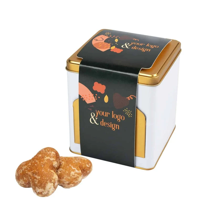 Gingerbread in Metalen Blik met Eigen Ontwerp
