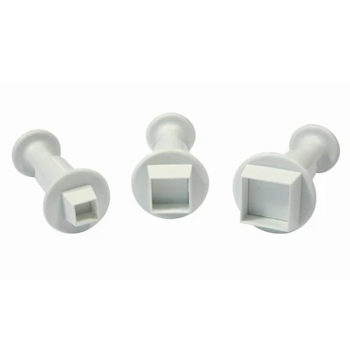 PME Miniature Square Plunger Cutter set 3 stuks.
