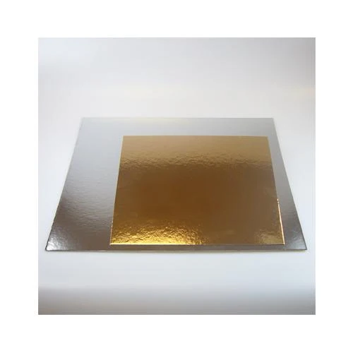 Taartkartons Goud/Zilver Vierkant 20 cm 3 stuks