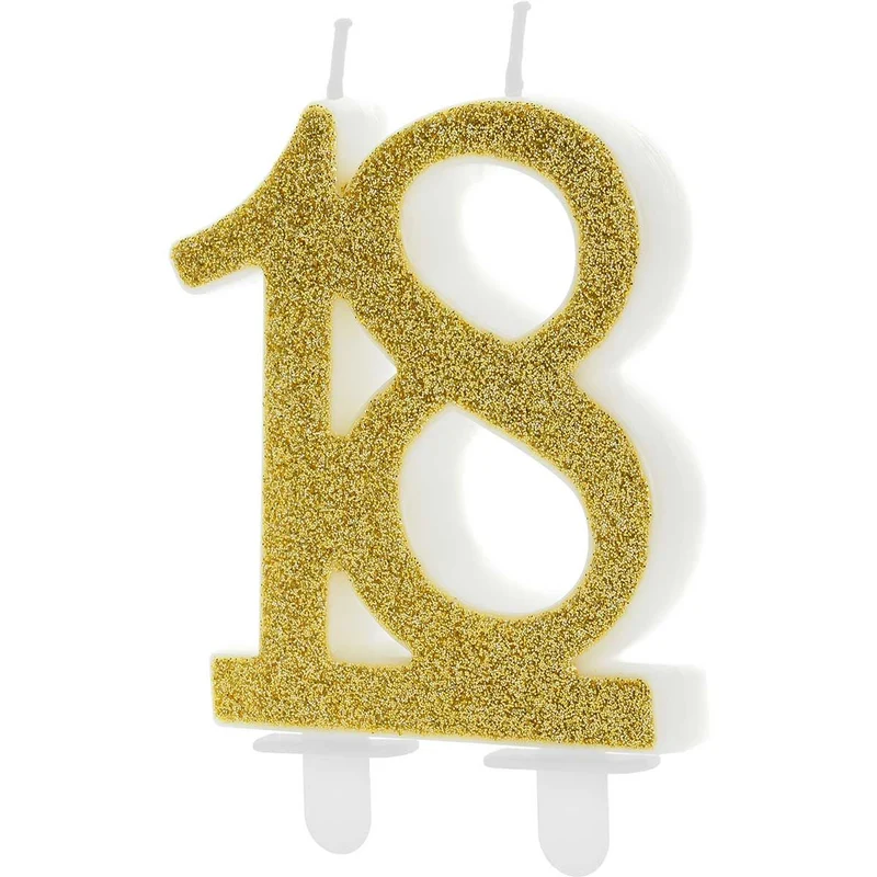 Partydeco | verjaardagskaars 18 goud