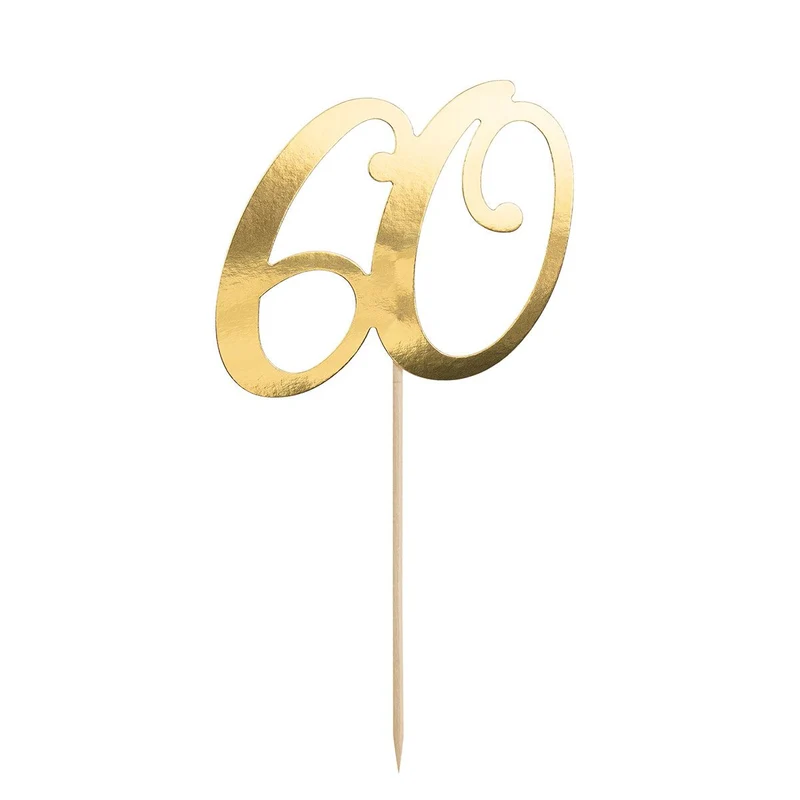 PartyDeco | Caketopper 60 Goud