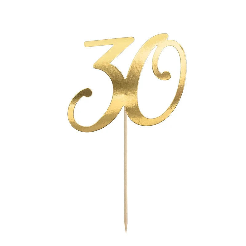 Partydeco | Caketopper 30 goud
