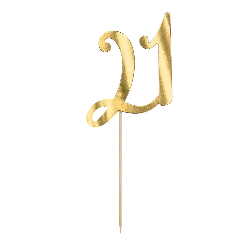 Partydeco | Caketopper 21 goud