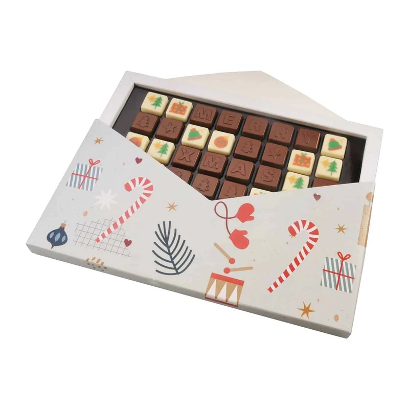 Choco Text 4 Lines – Kerstgroet in 32 Chocoladeblokjes