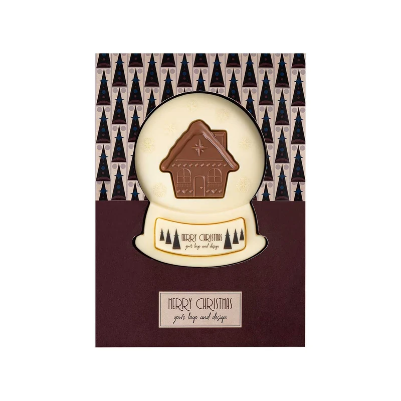 Bespoke Chocolate Christmas Snowball Print – Kerst Sneeuwbol met Full-Colour Chocoladeprint