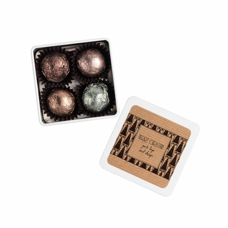 Sweet Sphere Pralines in Tin 4 pcs – Luxe Pralines in Herbruikbaar Blik