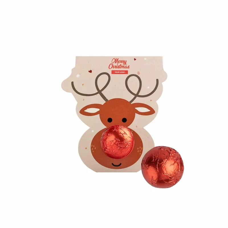 Praline Sweet Sphere Holder – Feestelijke Praline in Rendierkaart