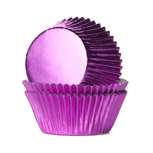 House of Marie Baking Cups Folie Roze pk/24