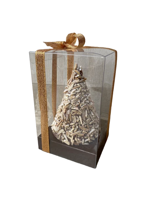 Chocolade 3D-Kerstboom met Amandelschaafsel in Vensterdoos