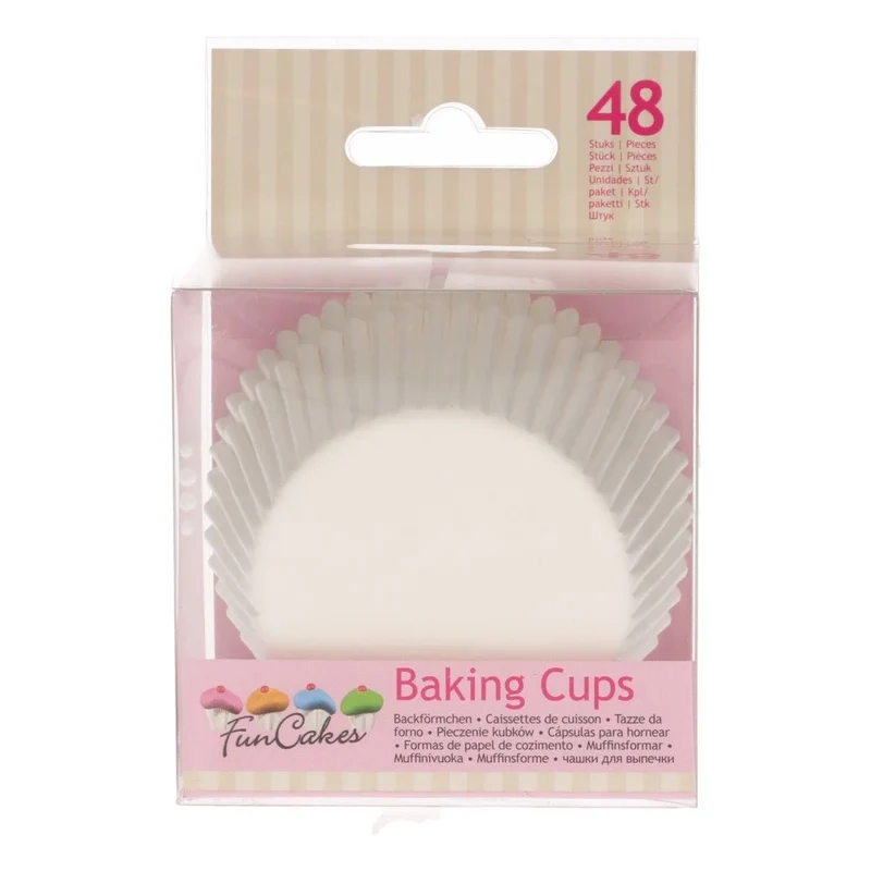 FunCakes | Baking cups Wit (normaal) (set/48)