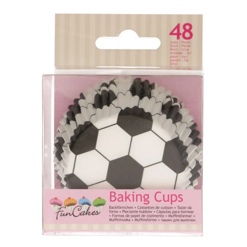 FunCakes | Baking cups Soccer/ voetbal (normaal) (set/48)