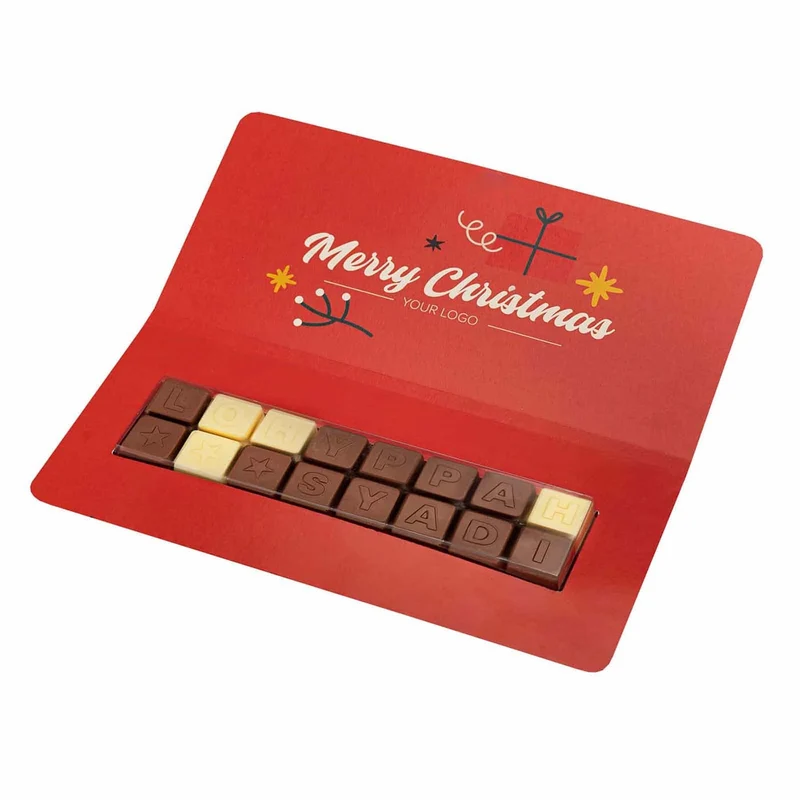 Set Chocolade Choco Text 2 Lijnen in Eigen Verpakking