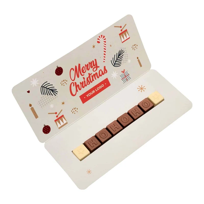 Set Chocolade Choco Text 1 Lijn in Eigen Verpakking