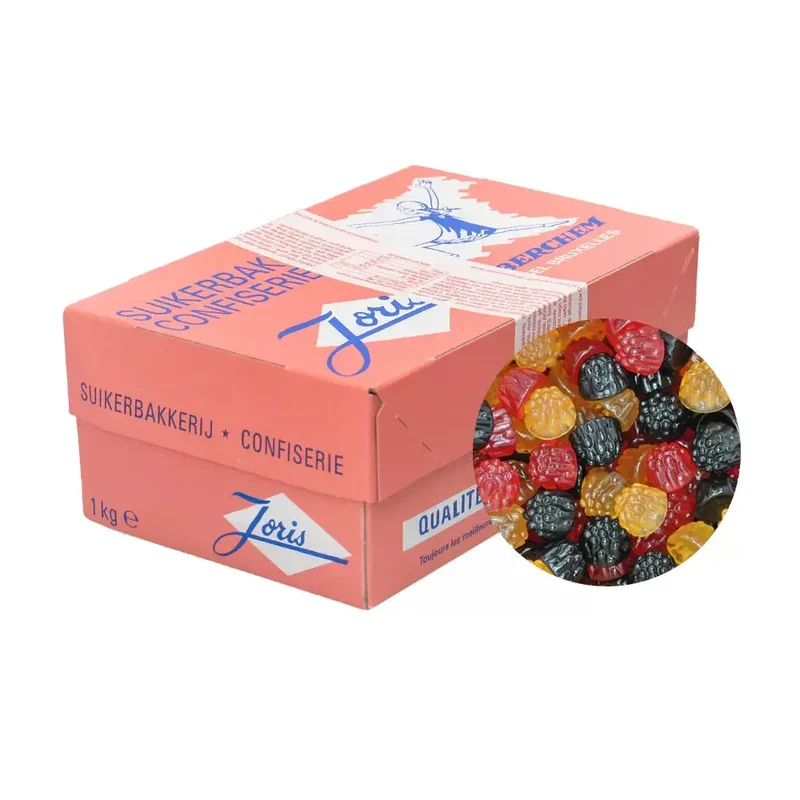 Joris Sweets Gekleurde Braambessen - harde gommen met fruit en drop - 1000g