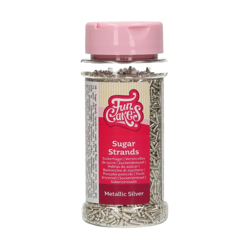 FunCakes Sugar Strands Metallic Zilver 80 g