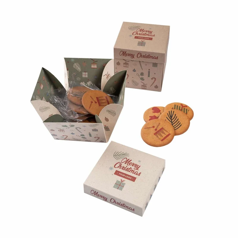 Koekjes met logo – luxe geschenkdoos (10 stuks)